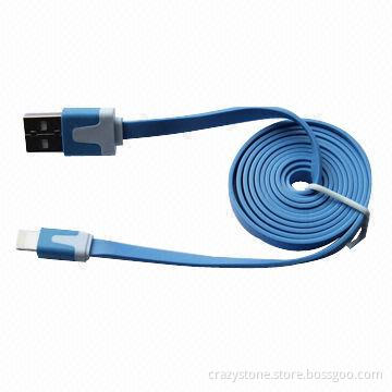 Wholesale 1m Colorful Flat USB Data Cable for iPhone 5